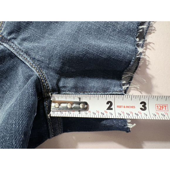 FRAME Le Cutoff Denim Shorts Dark Wash Jeans Raw Hem Mid Rise Nordstrom Size 28 - Picture 10 of 10